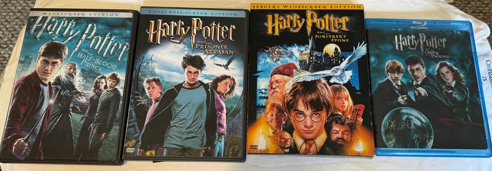 Harry Potter 4 Film Bundle, Sorcerers Stone, Azkaban, Phoenix, Half Blood Prince
